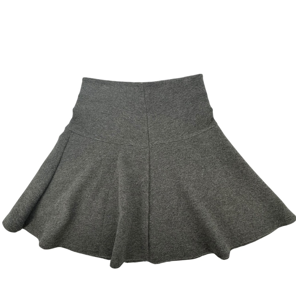 Uniqlo Gray Flare Knit Mini Skirt Womens XS Minimalist Capsule‎ Wardrobe